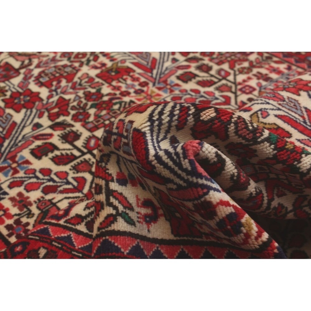 eCarpetGallery Hand-knotted Hamadan Cream Wool Rug - 2'7 x 12'3
