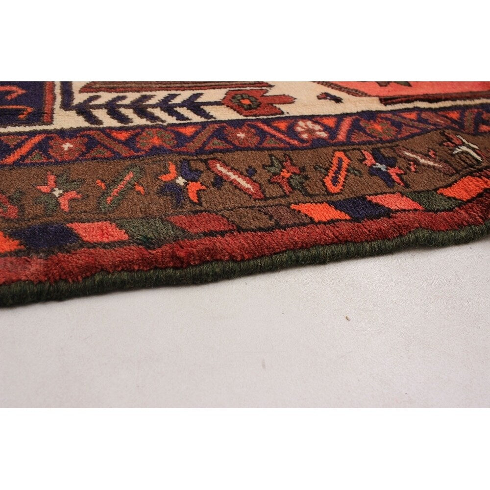 Hand-knotted Hamadan Copper Wool Rug - 2'11" x 5'4"