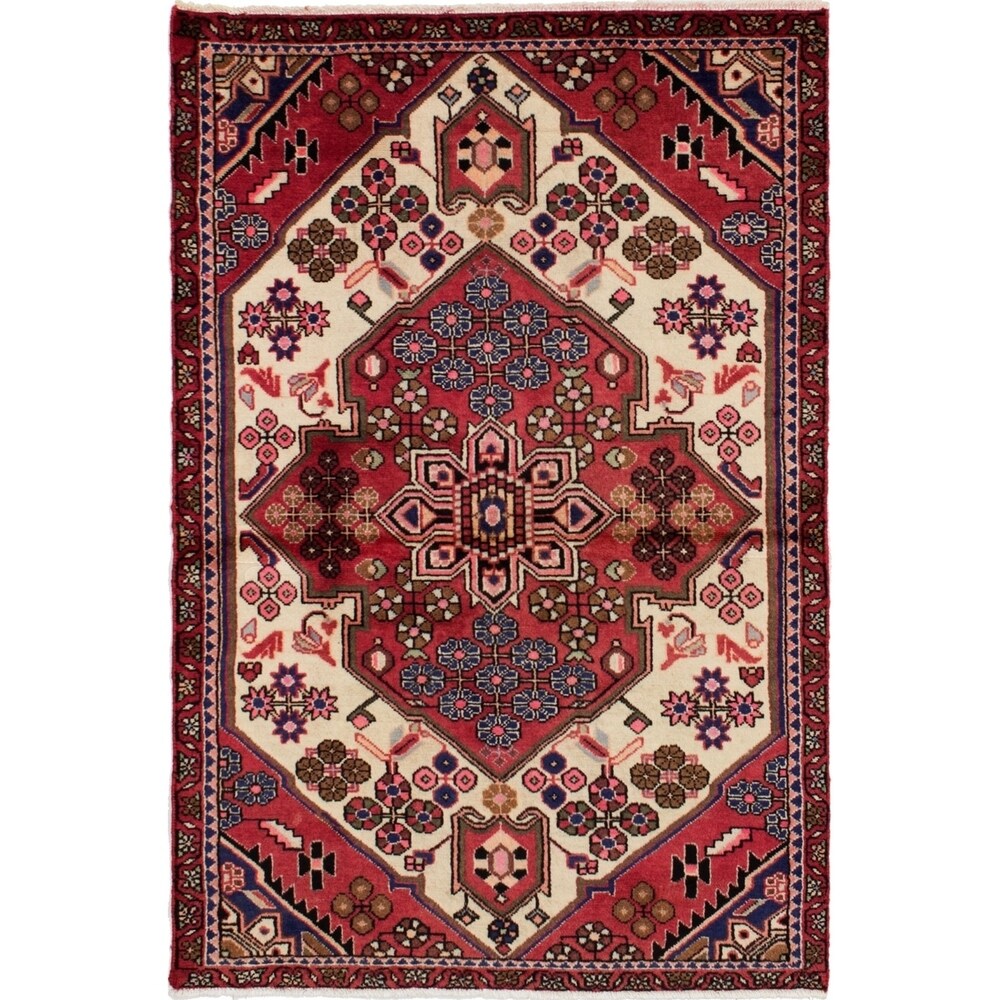 eCarpetGallery Hand-knotted Hamadan Dark Copper Wool Rug - 3'3 x 4'11
