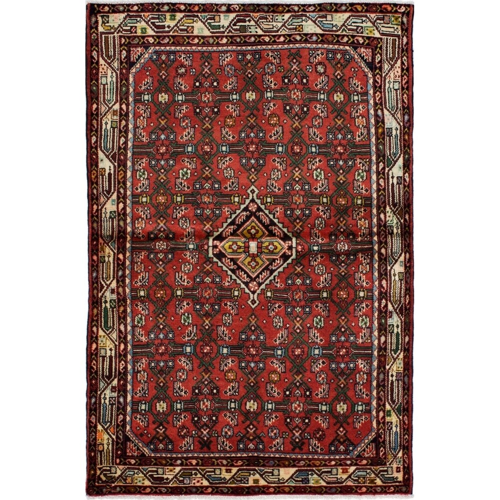 eCarpetGallery Hand-knotted Hamadan Dark Copper Wool Rug - 3'5 x 5'3
