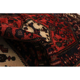 Hand-knotted Hamadan Navy, Red Wool Rug - 3'3" x 4'8"/3'3 x 4'8