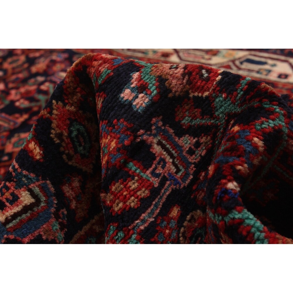 Hand-knotted Hamadan Navy Wool Rug - 3'6 x 10'3
