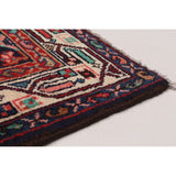 Hand-knotted Hamadan Navy Wool Rug - 3'6 x 10'3
