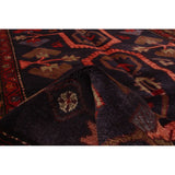 ECARPETGALLERY Hand-knotted Hamadan Navy Wool Rug - 3'9 x 10'1
