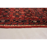 eCarpetGallery Hand-knotted Hamadan Dark Red Wool Rug - 2'6 x 9'10