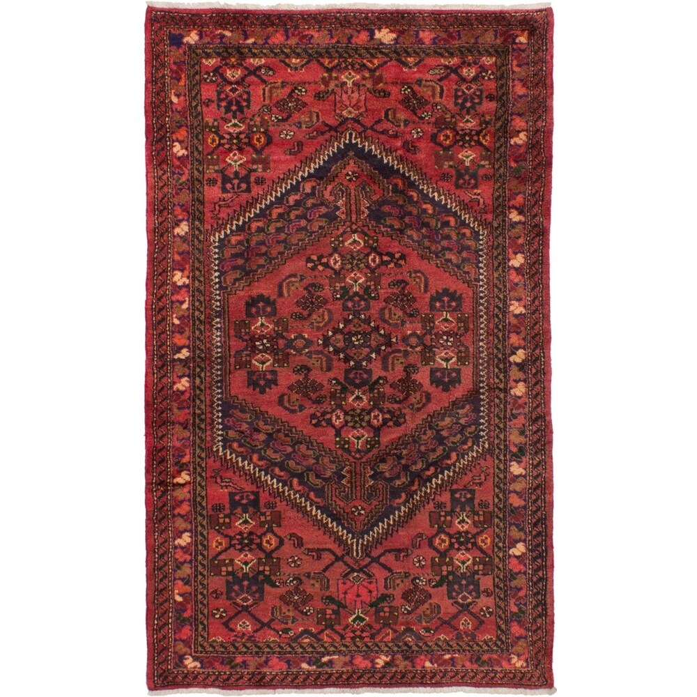 eCarpetGallery Hand-knotted Hamadan Light Red Wool Rug (4'5 x 7'8)