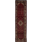 eCarpetGallery Hand-knotted Hamadan Red Wool Rug - 2'6 x 10'9
