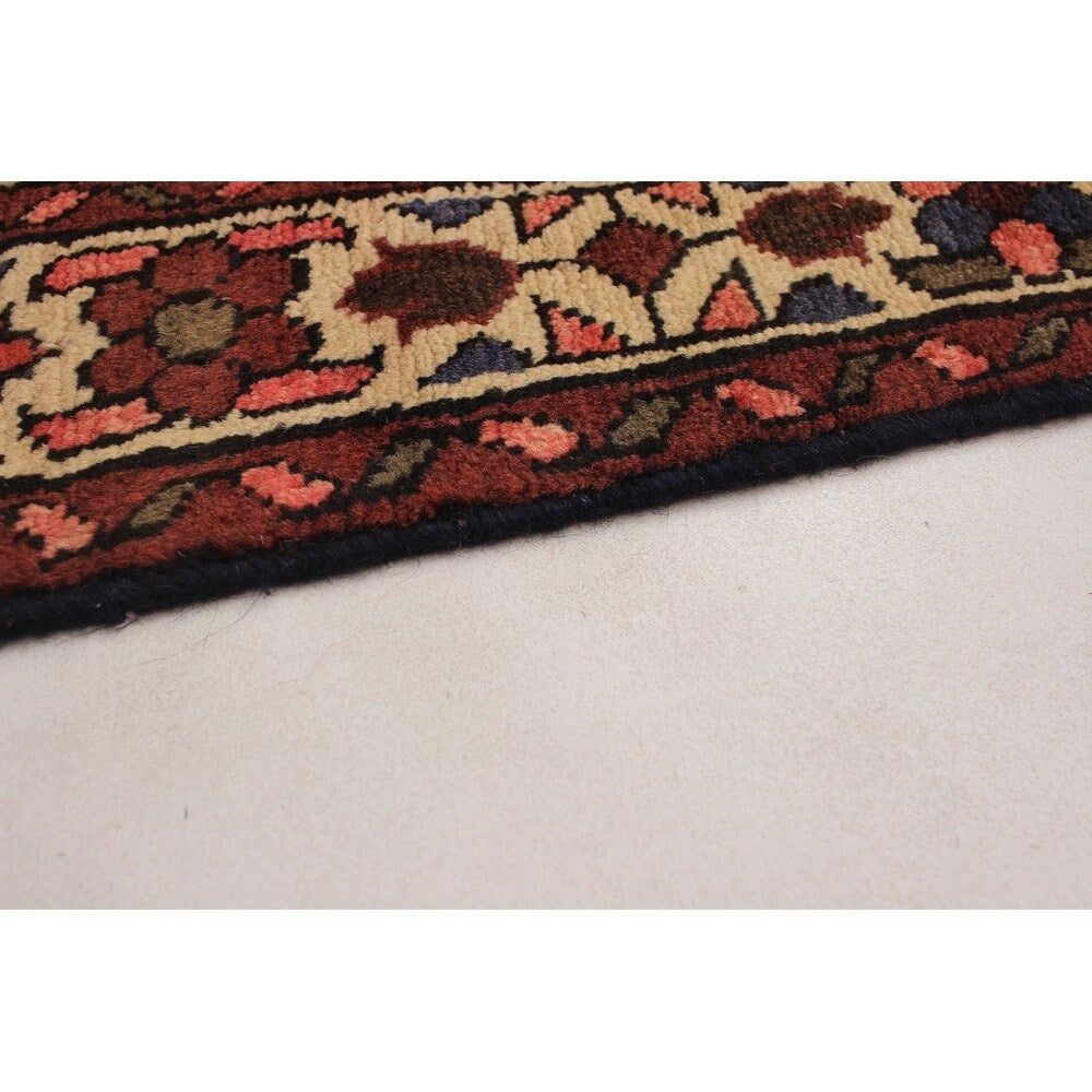 eCarpetGallery Hand-knotted Hamadan Red Wool Rug - 2'6 x 10'9