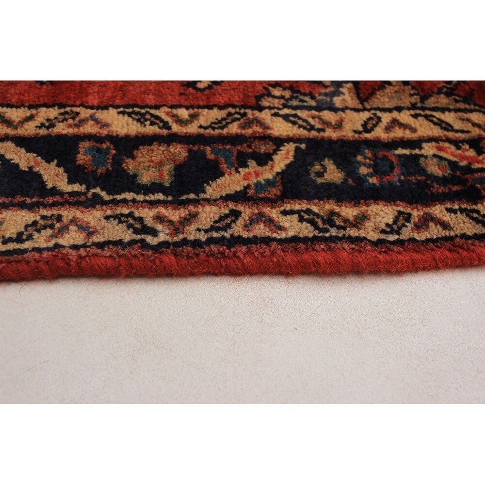 eCarpetGallery Hand-knotted Hamadan Red Wool Rug - 2'6 x 8'2
