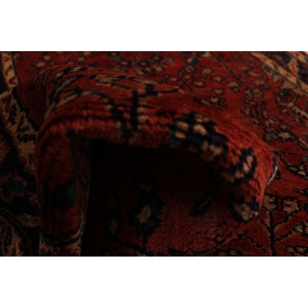 eCarpetGallery Hand-knotted Hamadan Red Wool Rug - 2'6 x 8'2