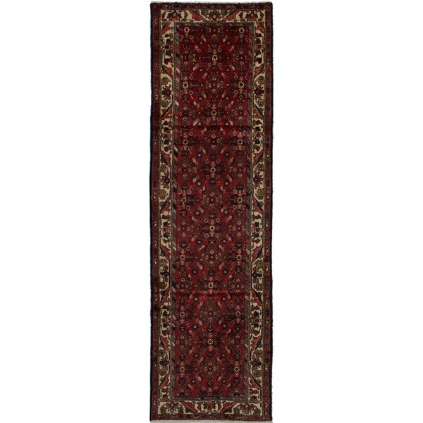 Hand-knotted Hamadan Red Wool Rug - 2'8 x 9'9/2'8" x 9'9" Runner