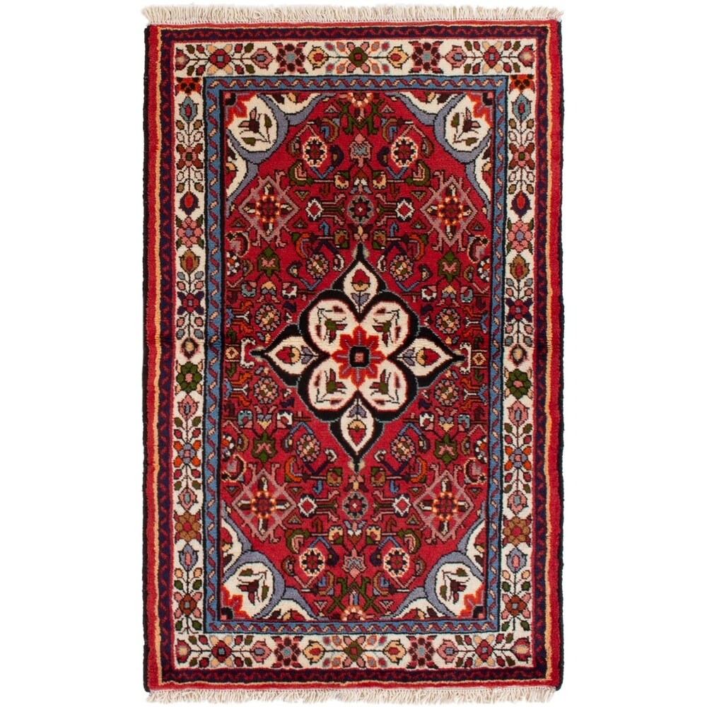 eCarpetGallery Hand-knotted Hamadan Red Wool Rug - 3'3 x 5'2
