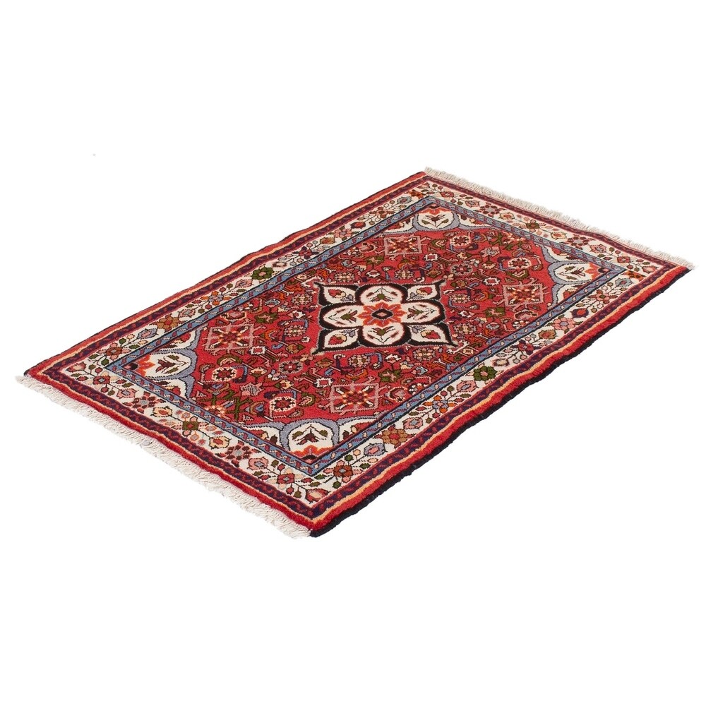 eCarpetGallery Hand-knotted Hamadan Red Wool Rug - 3'3 x 5'2