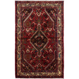 eCarpetGallery Hand-knotted Hamadan Red Wool Rug - 3'5 x 5'5