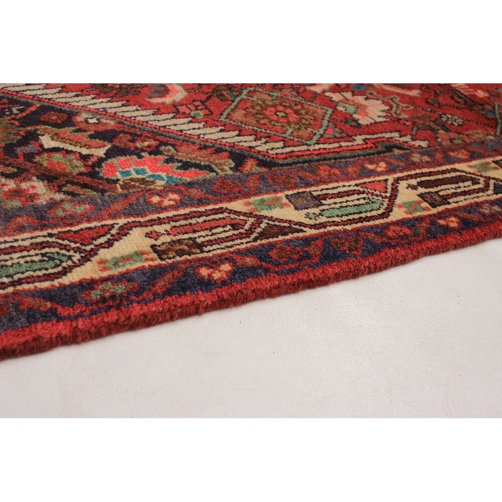 eCarpetGallery Hand-knotted Hamadan Red Wool Rug - 3'5 x 5'5
