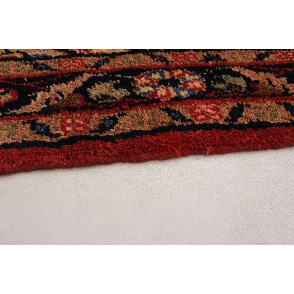 eCarpetGallery Hand-knotted Hamadan Red Wool Rug - 3'5 x 8'2