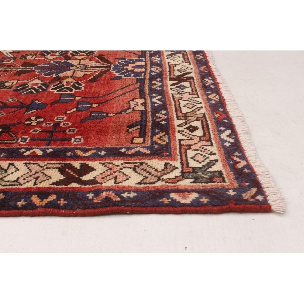 eCarpetGallery Hand-knotted Hamadan Red Wool Rug - 3'7 x 10'3