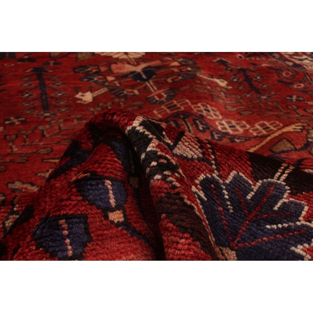 eCarpetGallery Hand-knotted Hamadan Red Wool Rug - 3'7 x 10'3