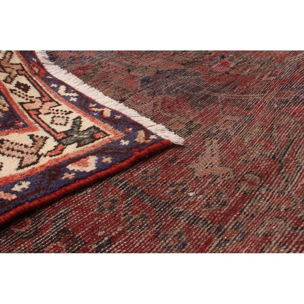 eCarpetGallery Hand-knotted Hamadan Red Wool Rug - 3'7 x 10'3