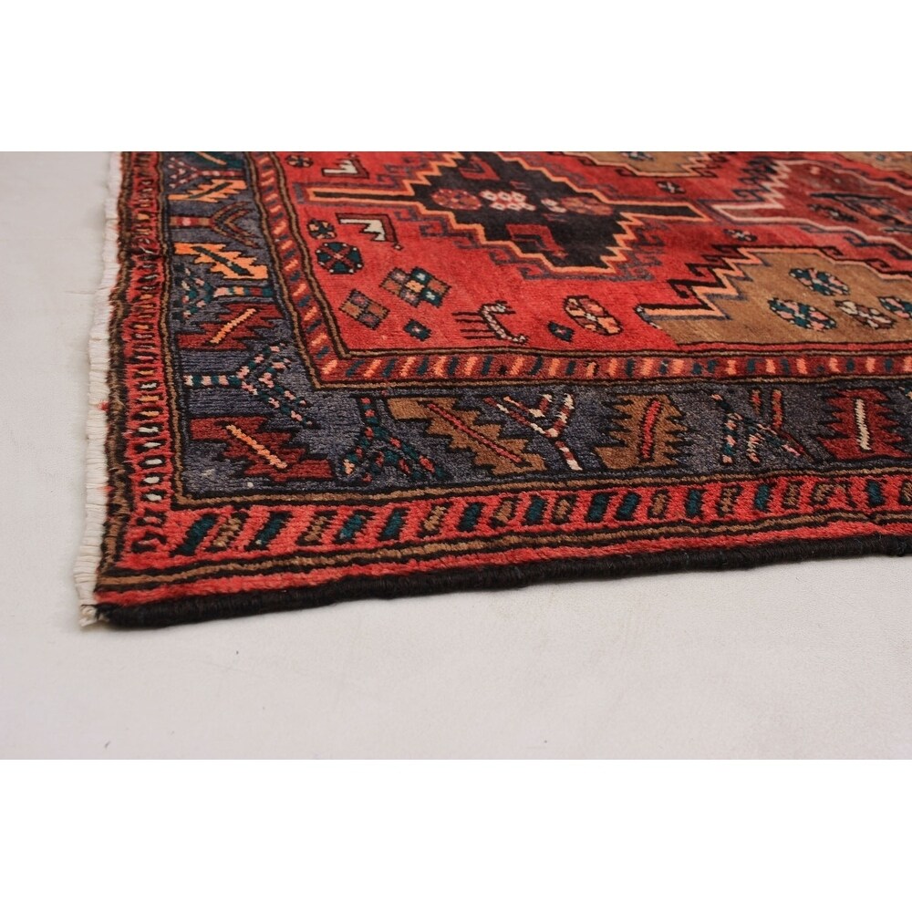 eCarpetGallery Hand-knotted Hamadan Red Wool Rug - 4'3 x 6'6