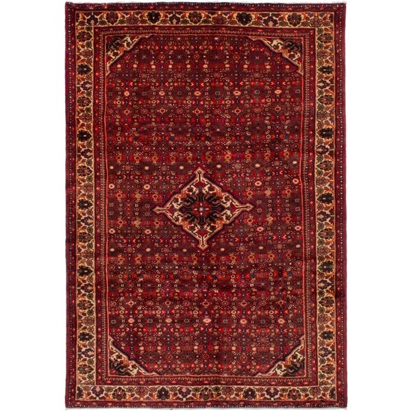 Hand-knotted Hosseinabad Copper Wool Rug - 6'10" x 10'0"