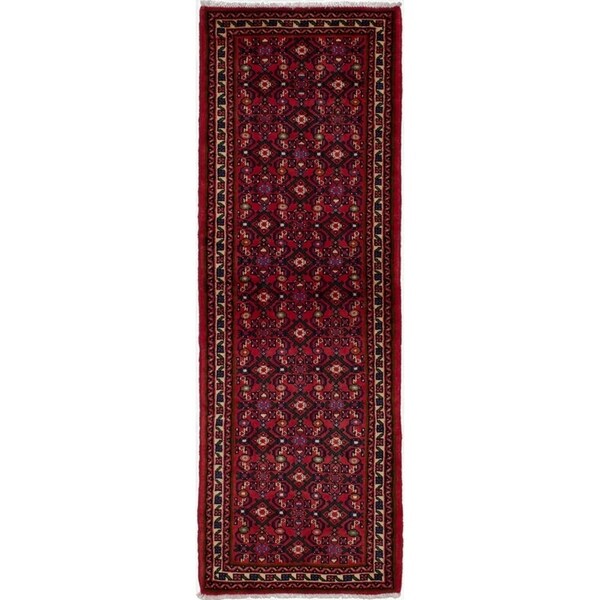 eCarpetGallery Hand-knotted Hosseinabad Red Wool Rug - 2'4 x 6'9