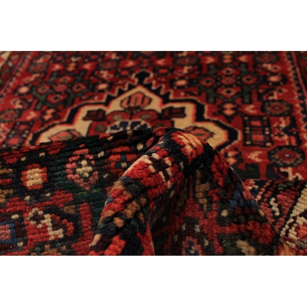 eCarpetGallery Hand-knotted Hosseinabad Red Wool Rug - 2'8 x 10'3