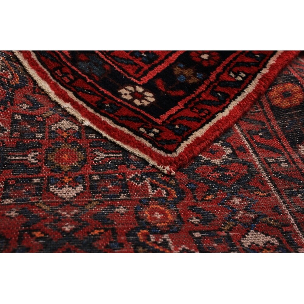 Hand-knotted Hosseinabad Red Wool Rug - 3'6" x 13'1" Runner