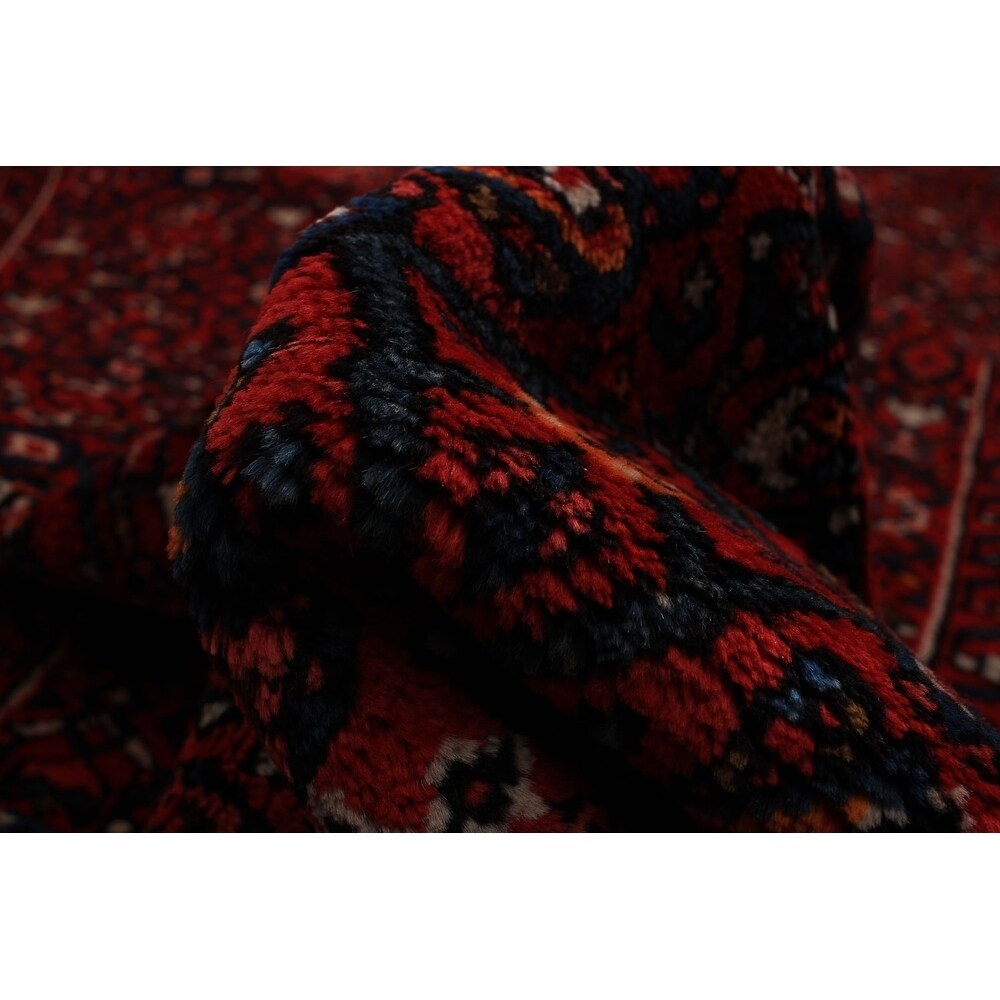 Hand-knotted Hosseinabad Red Wool Rug - 3'6" x 13'1" Runner