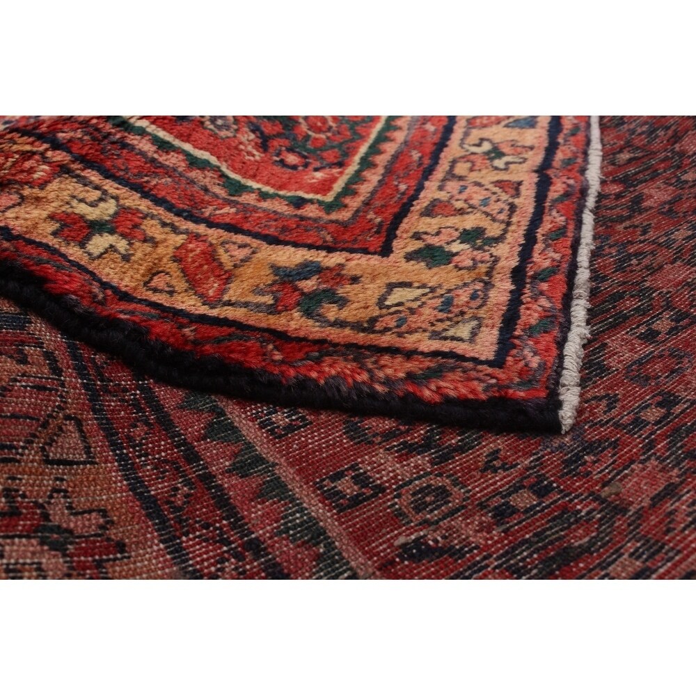 eCarpetGallery Hand-knotted Hosseinabad Red Wool Rug - 3'9 x 13'5