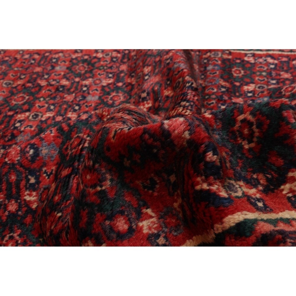 eCarpetGallery Hand-knotted Hosseinabad Red Wool Rug - 3'9 x 13'5