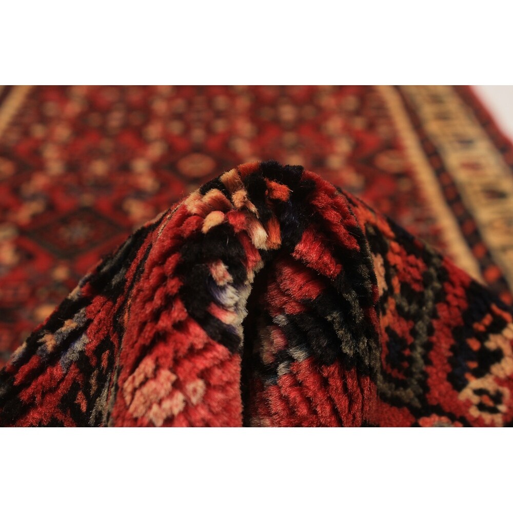 Hand-knotted Hosseinabad Red Wool Rug - 2'6 x 9'11