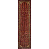 Hand-knotted Hosseinabad Red Wool Rug - 2'6 x 9'11