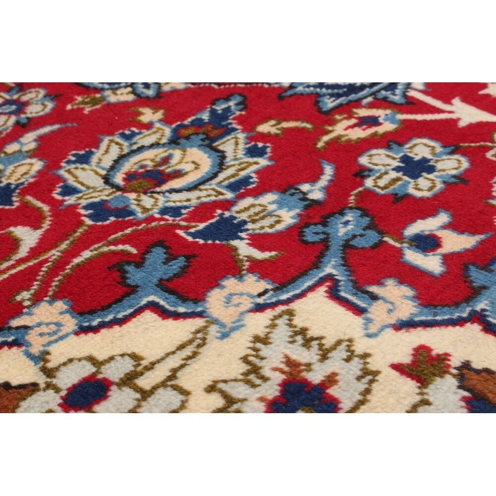eCarpetGallery Hand-knotted Isfahan Dark Burgundy Wool Rug - 9'9 x 13'1