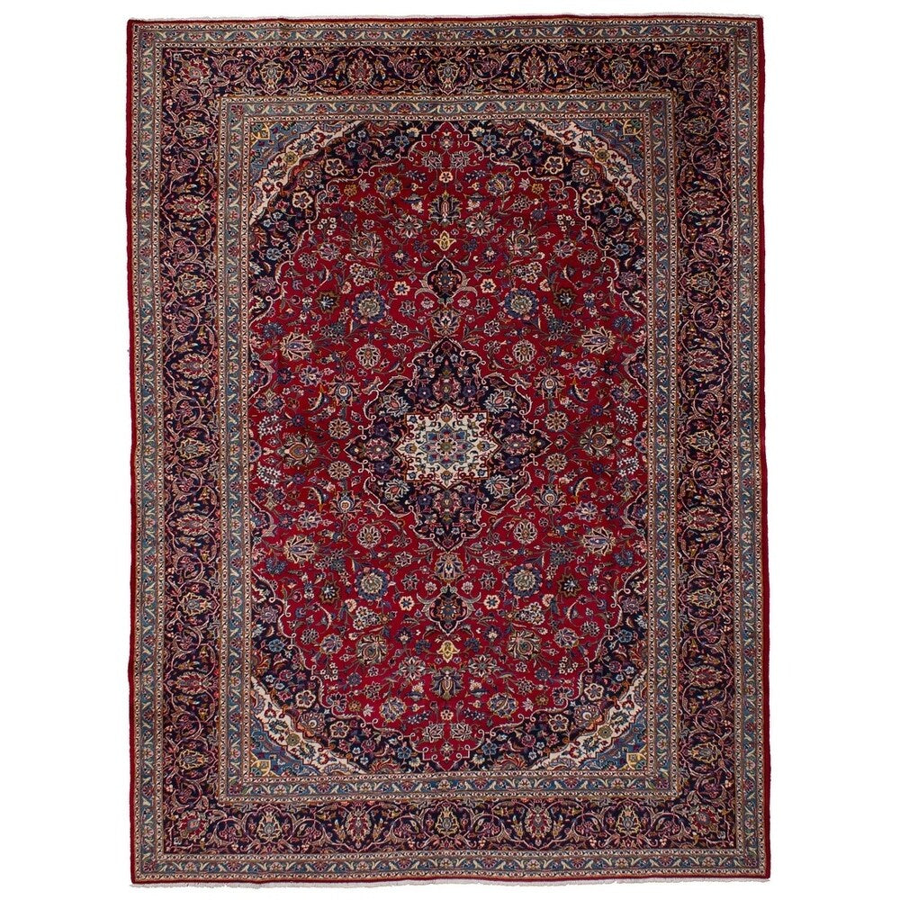 eCarpetGallery Hand-knotted Kashan Red Wool Rug - 9'7 x 13'8