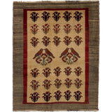 eCarpetGallery Hand-knotted Kashkuli Gabbeh Cream, Red Wool Rug - 4'9 x 6'2