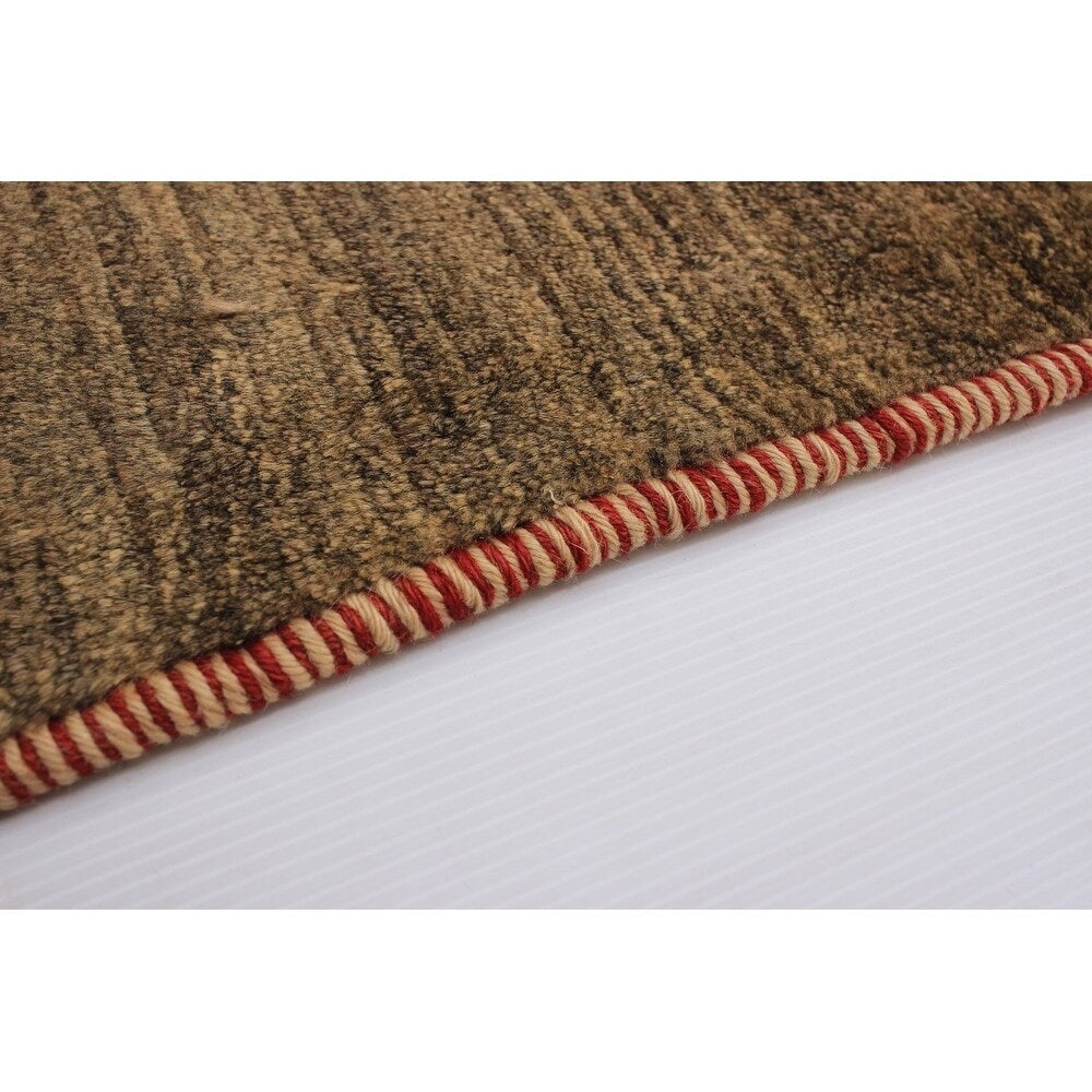 eCarpetGallery Hand-knotted Kashkuli Gabbeh Cream, Red Wool Rug - 4'9 x 6'2