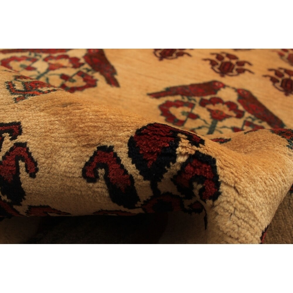 eCarpetGallery Hand-knotted Kashkuli Gabbeh Cream, Red Wool Rug - 4'9 x 6'2