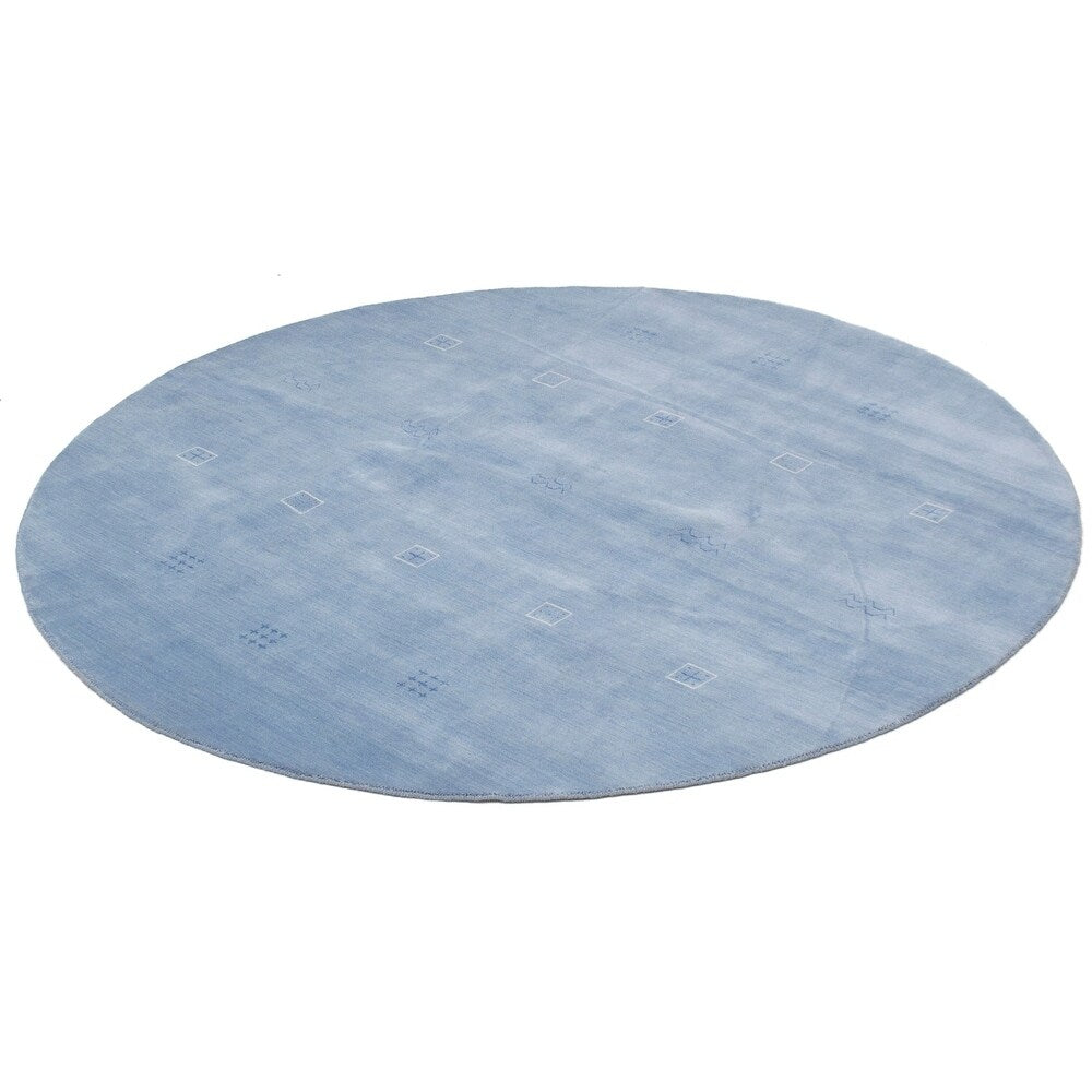 eCarpetGallery Hand-knotted Kashkuli Gabbeh Light Blue Wool Rug - 8'0 x 8'0