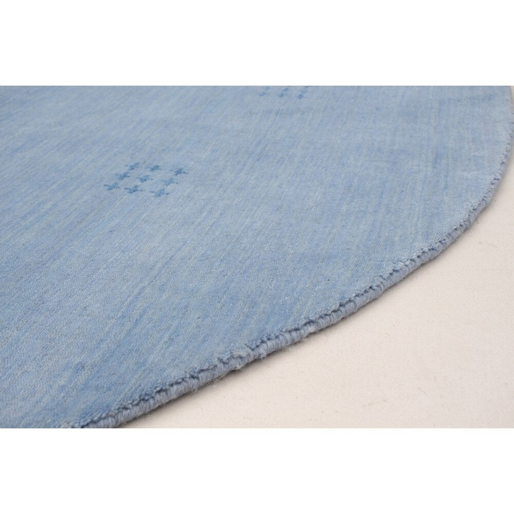 eCarpetGallery Hand-knotted Kashkuli Gabbeh Light Blue Wool Rug - 8'0 x 8'0