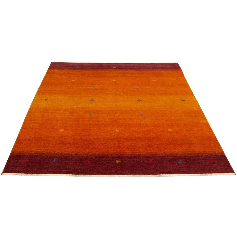 eCarpetGallery Hand-knotted Kashkuli Gabbeh Orange Rug - 8'0 x 10'0