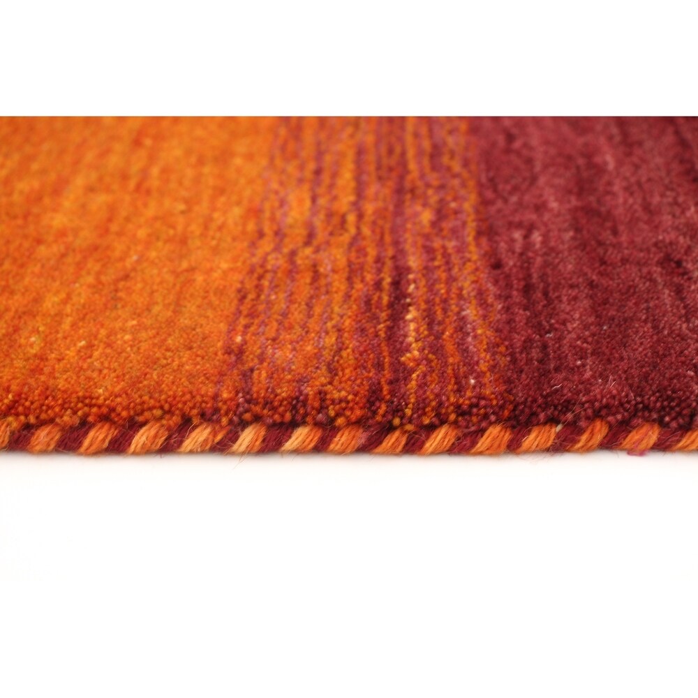 eCarpetGallery Hand-knotted Kashkuli Gabbeh Orange Rug - 8'0 x 10'0