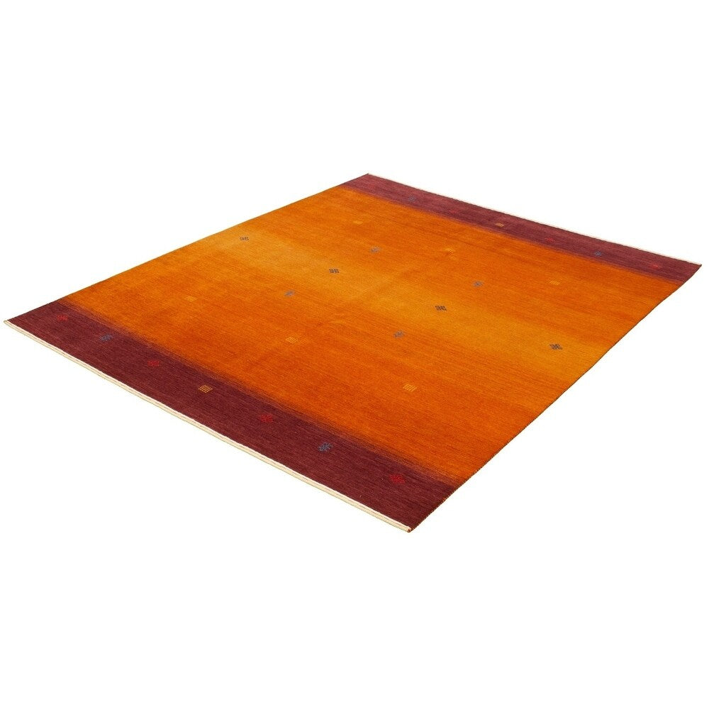 eCarpetGallery Hand-knotted Kashkuli Gabbeh Orange Rug - 8'0 x 10'0