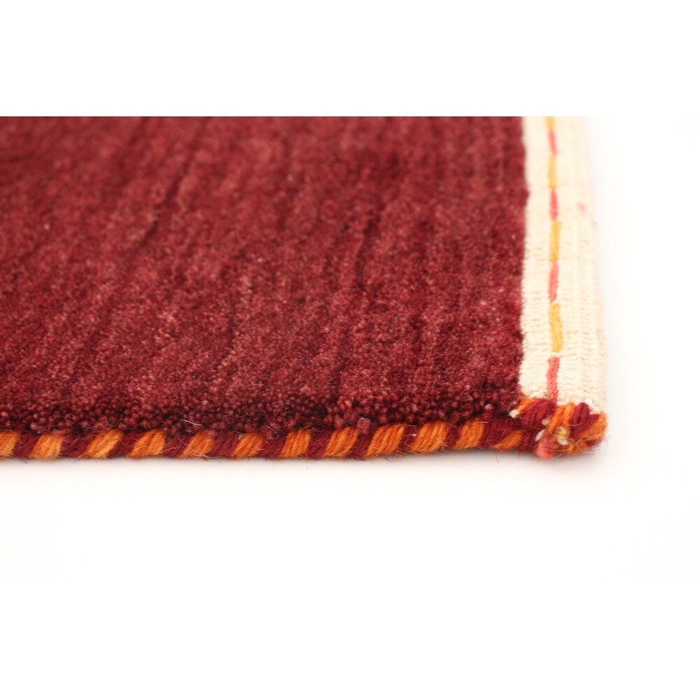 eCarpetGallery Hand-knotted Kashkuli Gabbeh Orange Rug - 8'0 x 10'0