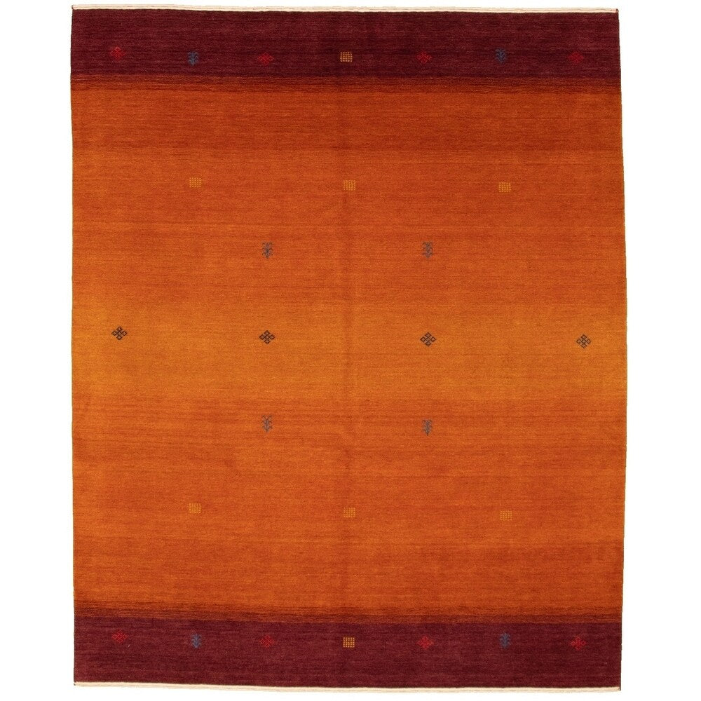 eCarpetGallery Hand-knotted Kashkuli Gabbeh Orange Rug - 8'0 x 10'0