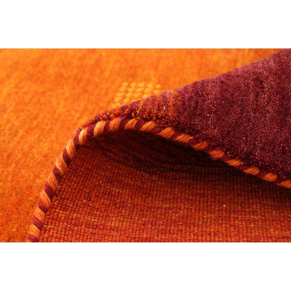 eCarpetGallery Hand-knotted Kashkuli Gabbeh Orange Rug - 8'0 x 10'0