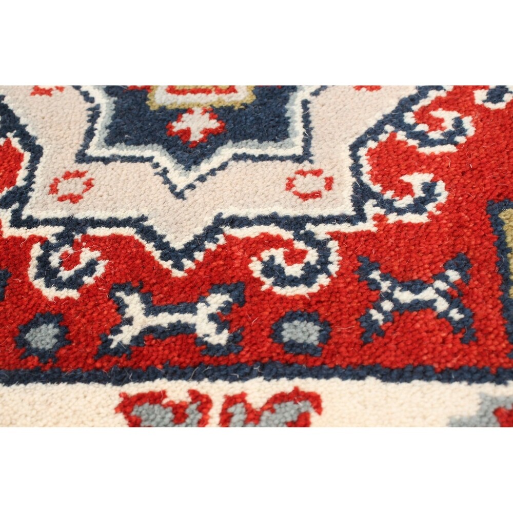 eCarpetGallery Hand-knotted Kazak Royal II Red Rug - 2'4 x 6'0