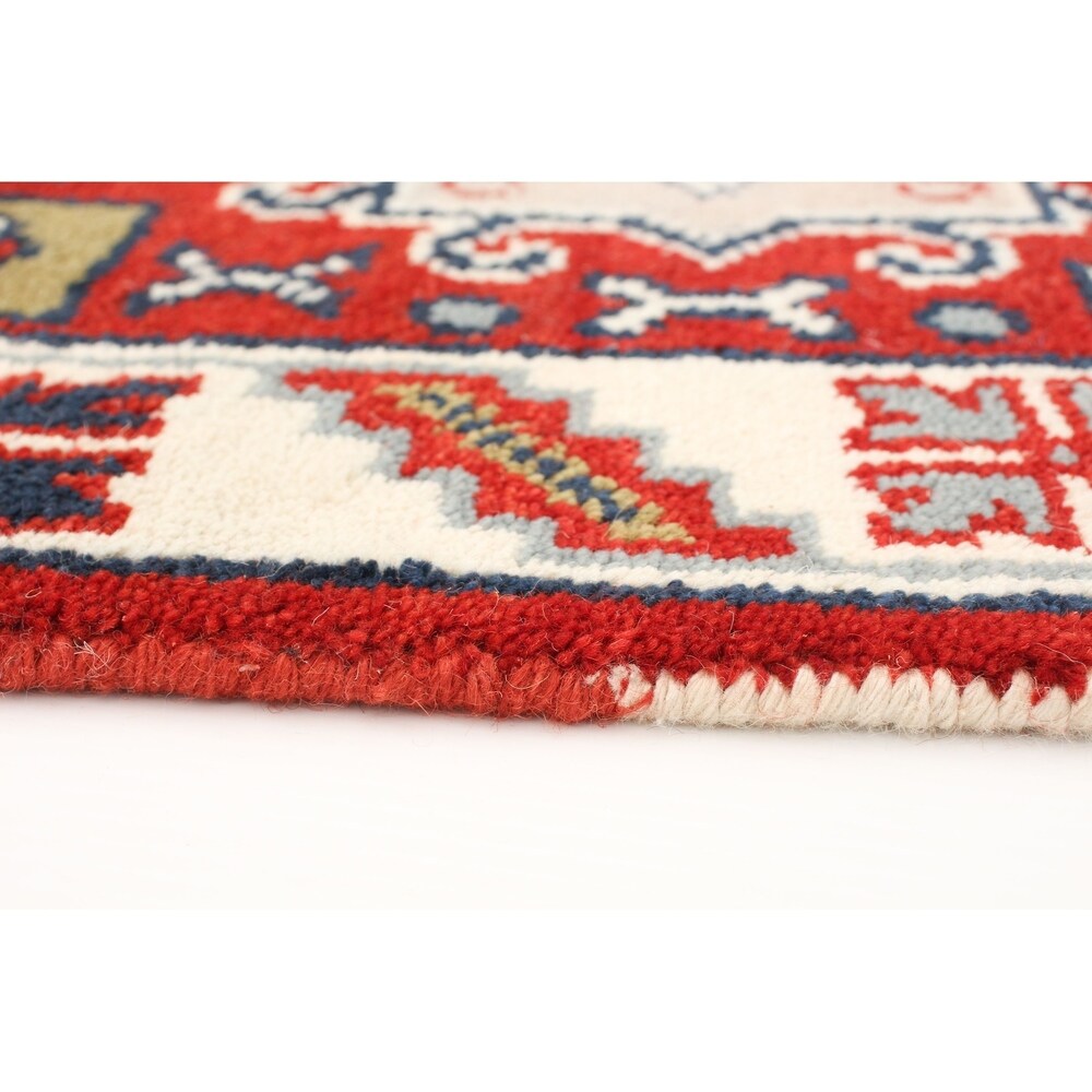 eCarpetGallery Hand-knotted Kazak Royal II Red Rug - 2'4 x 6'0