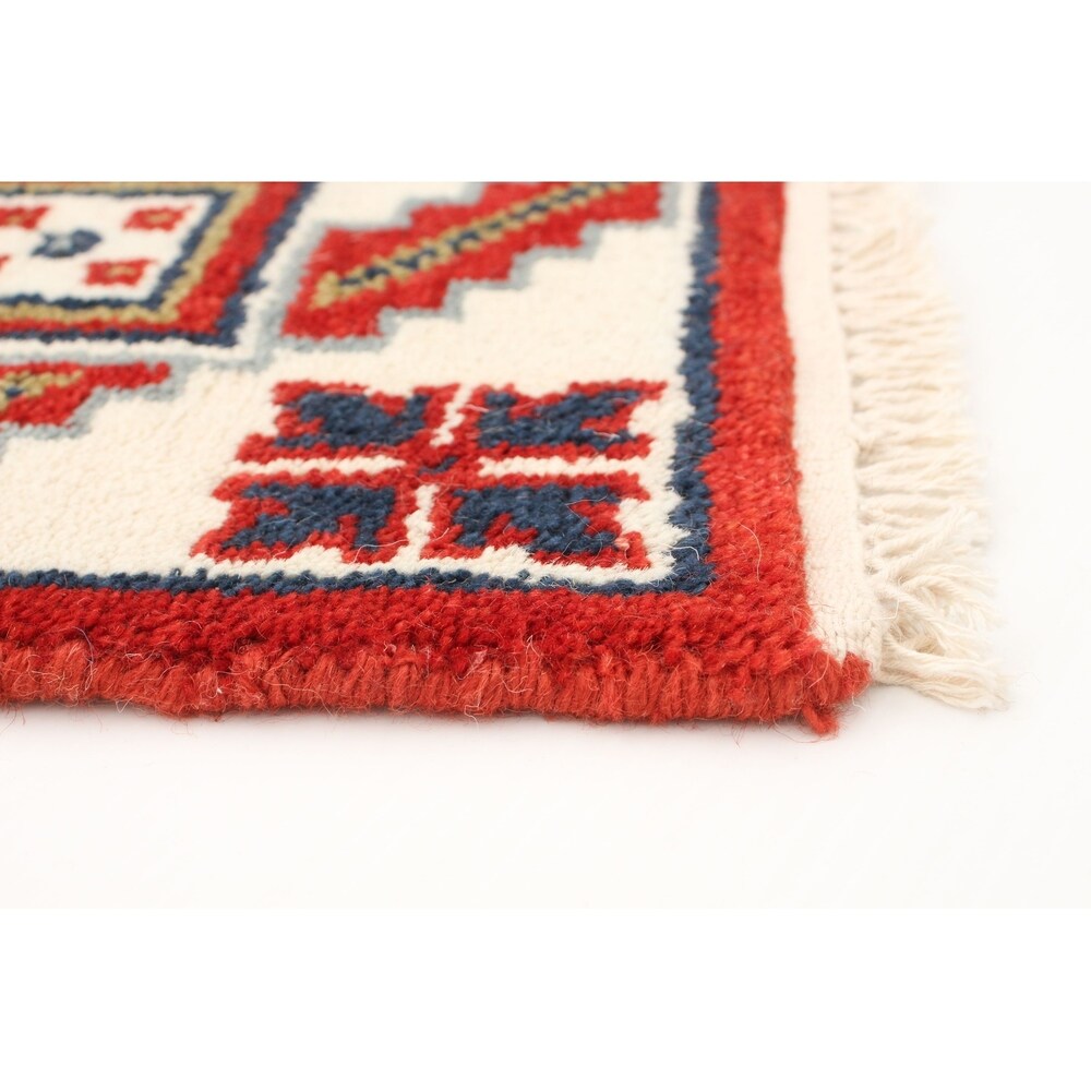 eCarpetGallery Hand-knotted Kazak Royal II Red Rug - 2'4 x 6'0