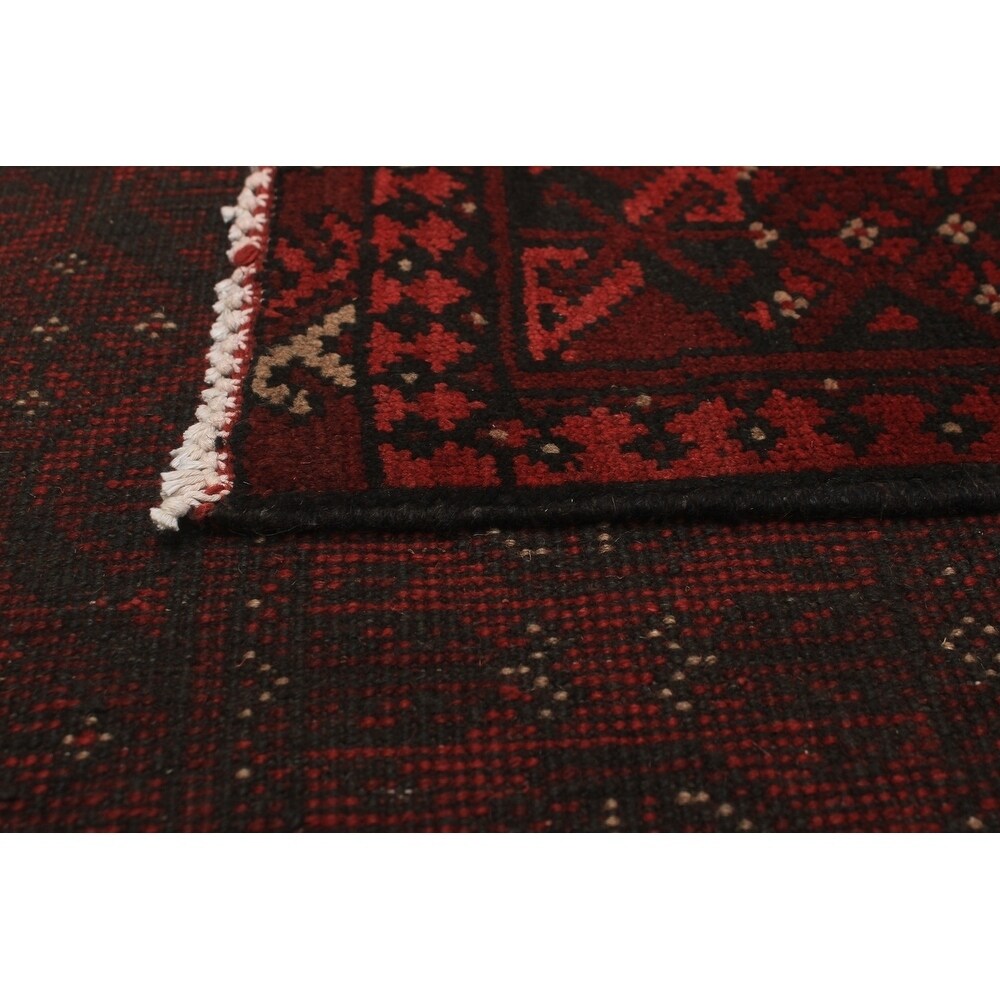 eCarpetGallery Hand-knotted Khal Mohammadi Dark Red Wool Rug - 2'7 x 6'4